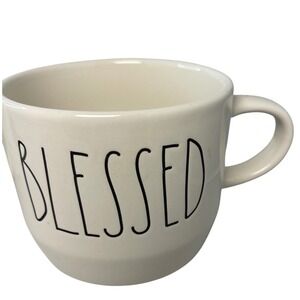 Rae Dunn‎ Mug Blessed Cream Ceramic Coffee Tea Cup Farmhouse NWOT
